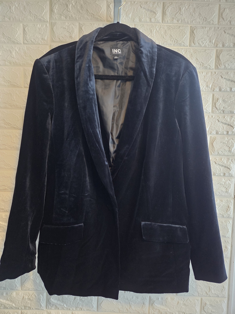 INC International Concepts Midnight Velvet Blazer